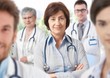 Female doctor with medical team