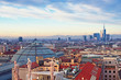 Milan skyline from   (“Duomo di Milano”). Italy.