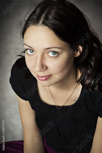 Photo: Beauty portrait of young smiling woman. Beauty portrait of young smiling woman.