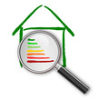 Energiesparhaus mit Lupe