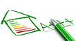Energiesparhaus Zeichnung - mit Stift