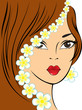 girl with white flowers