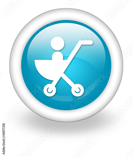 Illustration: Light Blue Icon "Stroller" Light Blue Icon "Stroller"