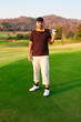 Golfer on green