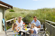 Family on vacation eating outdoors Family on vacation eating outdoors