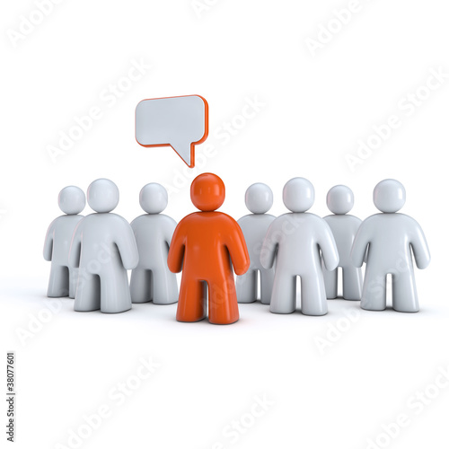 Illustration: Menschen-Symbole mit Sprechblase Menschen-Symbole mit Sprechblase