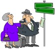 Illustration: Lost Elderly Couple Lost Elderly Couple