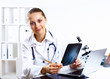 Friendly doctor in medical office
