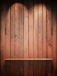 Wood Shelf on wall with Top light Wood Shelf on wall with Top light