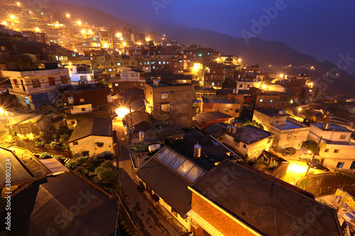 Photo: chiu fen village at night, in Taiwan chiu fen village at night, in Taiwan