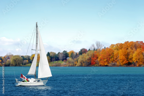 Photo: Canadian sailboat in the autumn Canadian sailboat in the autumn