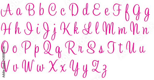 Illustration: Sweetheart Pink Alphabet Sweetheart Pink Alphabet