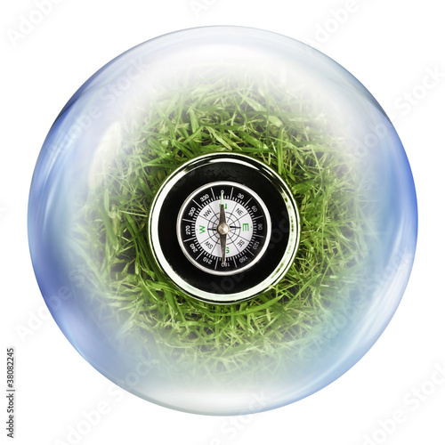 Photo: compass inside bubble compass inside bubble