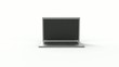Laptop rotating and opening on white background