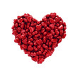 Heart made of little red hearts , isolated on white