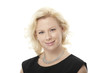 Happy woman on white background