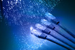 Fiber optics background with lots of light spots