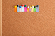 Cork board and colorful heading for ten letter word