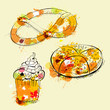 Card with sweets and pretzel