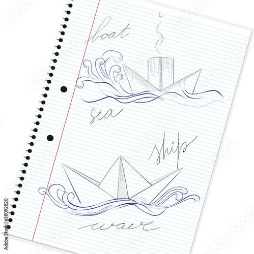 Vector: Sketch of hand drawn ship Sketch of hand drawn ship