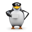 3d Penguin loves a nice hot cup of coffee