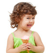 Photo: little girl with ice cream in studio isolated little girl with ice cream in studio isolated