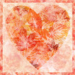 Heart from leaves, watercolor