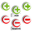 Vector add remove item - plus, minus