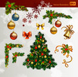 Vektor: Christmas vector set of fir tree Christmas vector set of fir tree