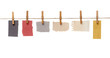 clothes peg and note paper on clothes line rope