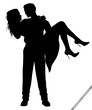 Vector: romantic couple silhouettes romantic couple silhouettes