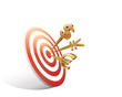 Digital illustration of money signs on target