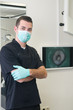Dentist in his dental practice