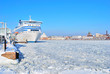 Helsinki seaport in winter Helsinki seaport in winter