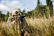 A soldier guards the territory