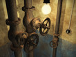 Illustration: Old grunge abandoned interior Old grunge abandoned interior