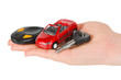 Hand with keys and car Hand with keys and car