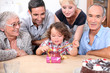 Family celebrating a birthday together