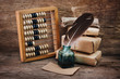 Still Life in a warehouse with  abacus