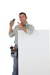 Handyman promoting his business