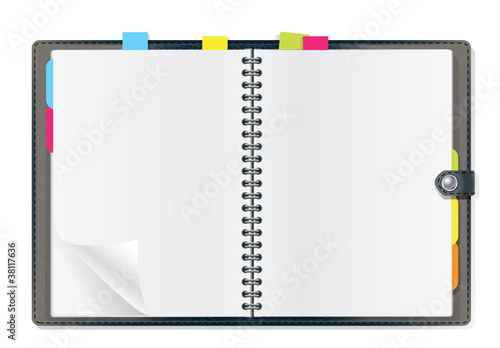 Vector: open diary open diary