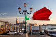 Venice with gondolas on canal in Italy Venice with gondolas on canal in Italy
