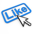 LIKE word and arrow cursor.