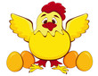 Vector: chicken mother with baby egg chicken mother with baby egg