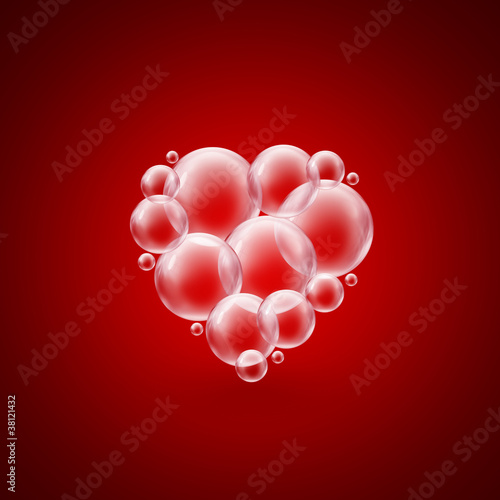 Illustration: heart shape bubbles heart shape bubbles