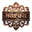 Word on bronze ornament