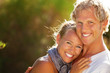 Happy young couple outdoors. Happy young couple outdoors.