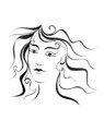 Woman's face Outline