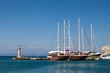 The entrance to Rhodes old port, Greece