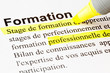 stage de formation professionnelle , texte surligné